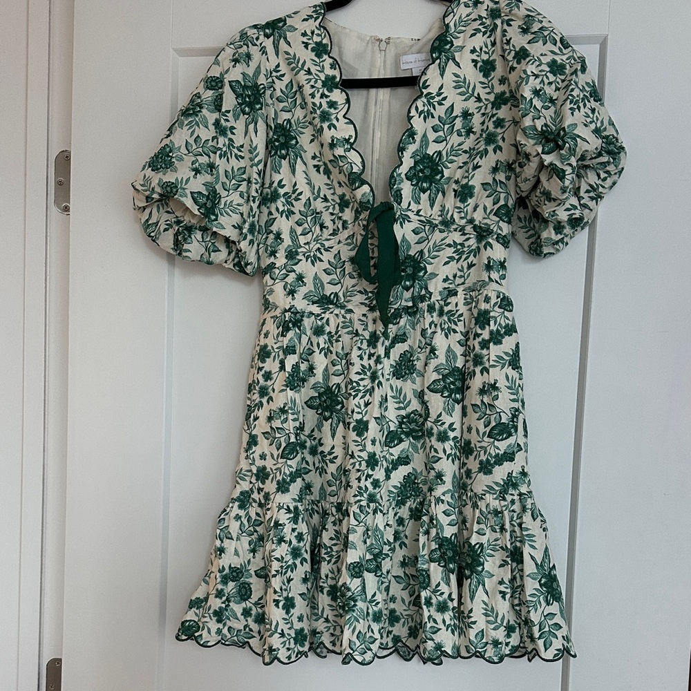 House of Harlow Floral Green and White Dress